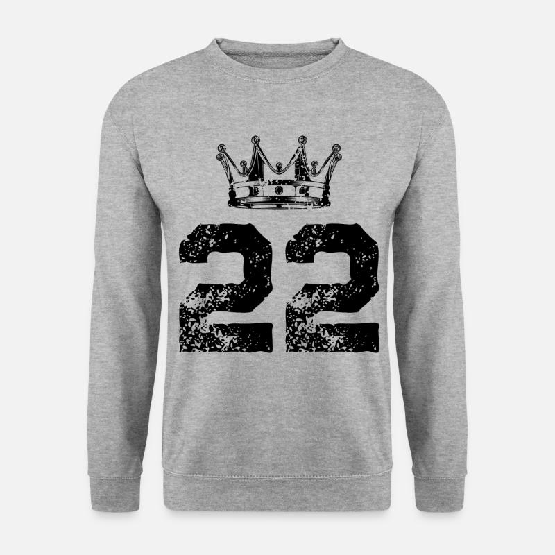 22 Number crown - Unisex Sweatshirt - salt & pepper