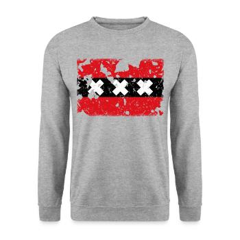 Amsterdam Vintage - Unisex Sweatshirt - salt & pepper - Front - Alina (178cm) & Michal (187cm)