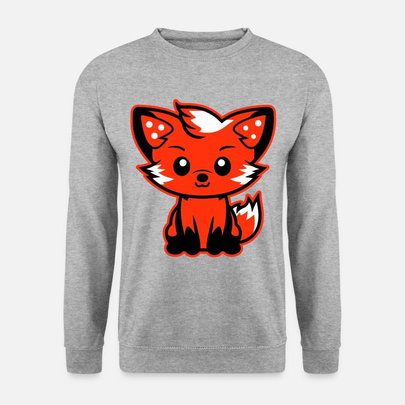 Fuchs Comic - Unisex Pullover - Weißgrau meliert