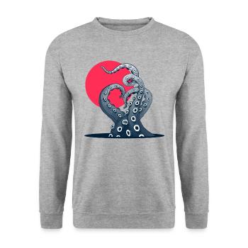 Octopus tentacles - Unisex Sweatshirt - salt & pepper - Front - Alina (178cm) & Michal (187cm)