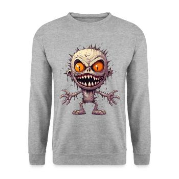 Halloween Monster Mummy Costume d’horreur effrayant - Sweat-shirt Unisexe - gris chiné - Devant - Alina (178cm) & Michal (187cm)
