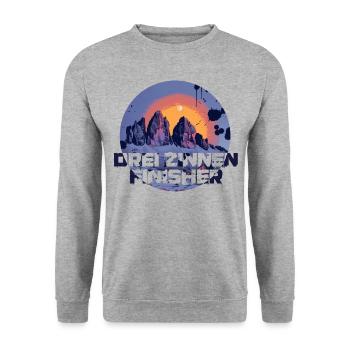 Three Peaks Finisher Dolomites Tre Cime Lavaredo - Unisex Sweatshirt - salt & pepper - Front - Alina (178cm) & Michal (187cm)