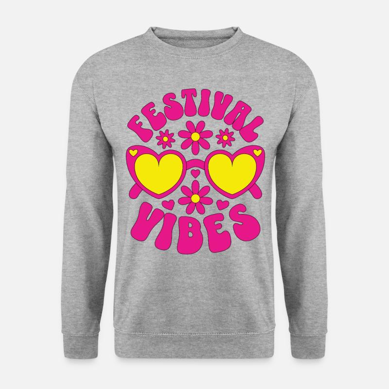 Festival Vibes - Unisex Pullover - Weißgrau meliert