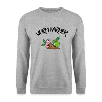 Wurm Farmer - Worm Farmer Funny T-Shirt - Unisex Sweatshirt - salt & pepper - Front - Alina (178cm) & Michal (187cm)