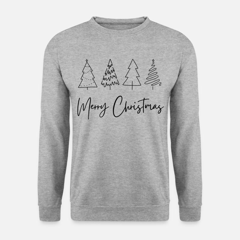 Schlicht Elegante Weihnachtsartikel - Unisex Pullover - Weißgrau meliert