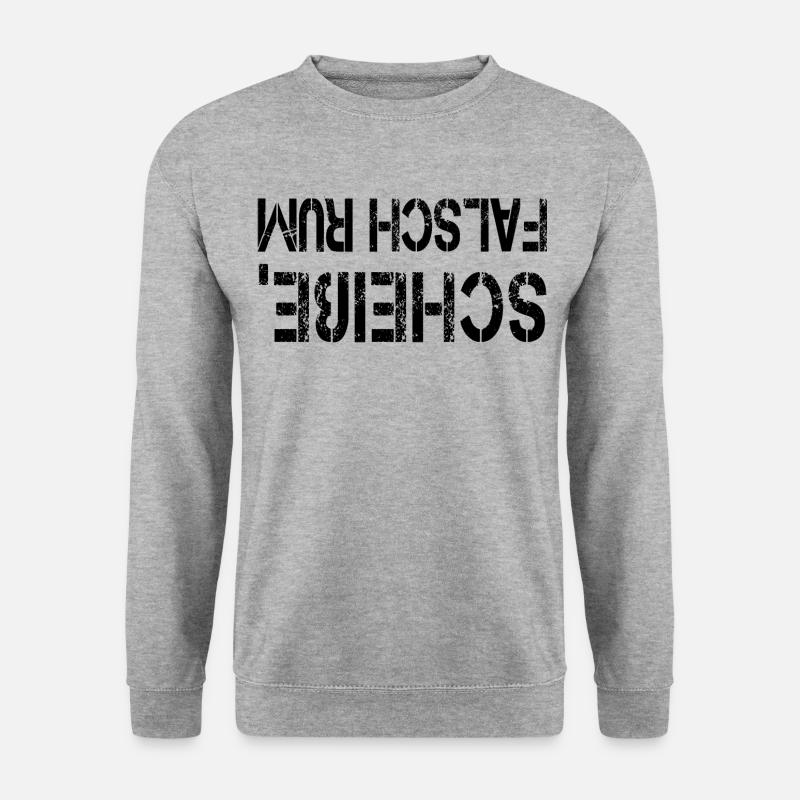 Scheiße falsch rum - Unisex Pullover - Weißgrau meliert