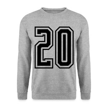 20 Number number - Unisex Sweatshirt - salt & pepper - Front - Alina (178cm) & Michal (187cm)
