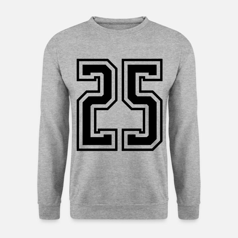 25 Zahl nummer - Unisex Pullover - Weißgrau meliert