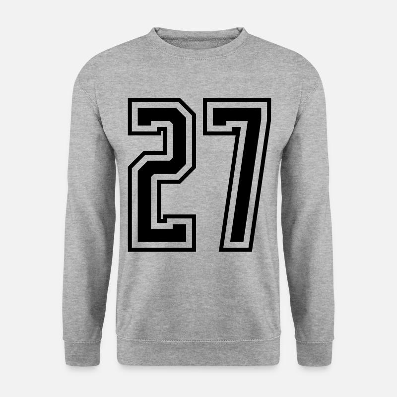 27 Zahl nummer - Unisex Pullover - Weißgrau meliert