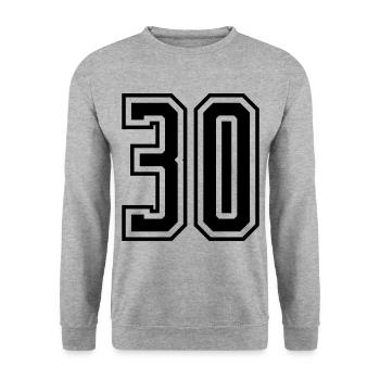 30 Number number - Unisex Sweatshirt - salt & pepper - Front - Alina (178cm) & Michal (187cm)