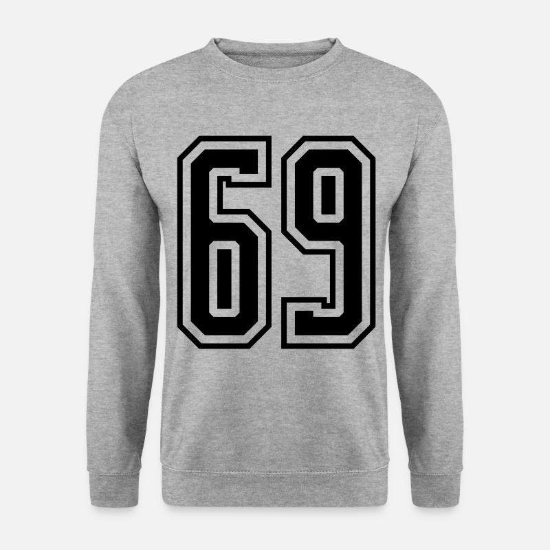 69 Numéro de numéro - Sweat-shirt Unisexe - gris chiné