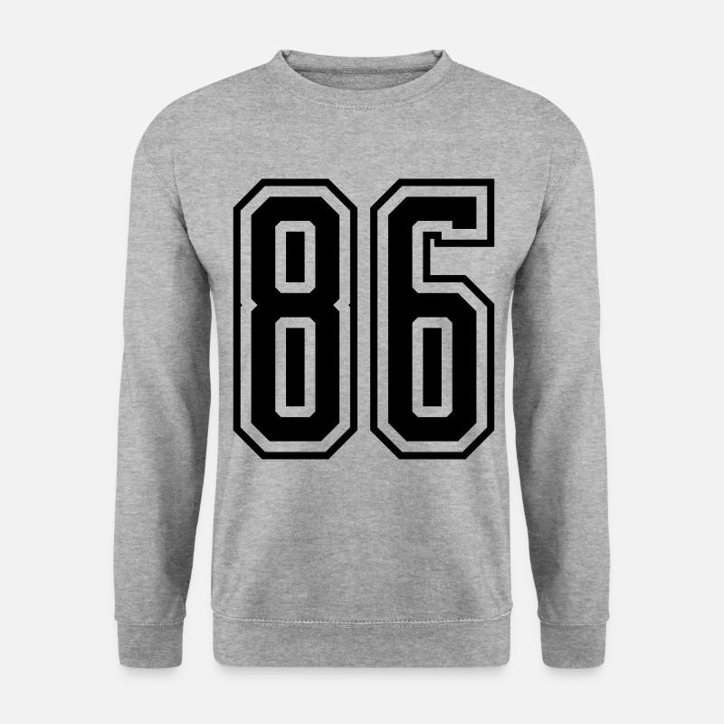 86 Zahl nummer - Unisex Pullover - Weißgrau meliert