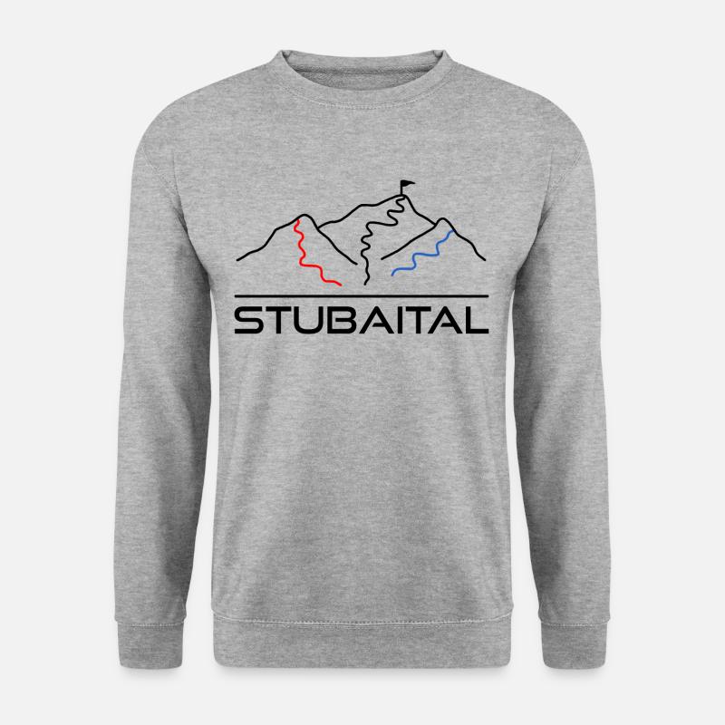 Wintersport Skipiste Stubaital - Unisex Pullover - Weißgrau meliert