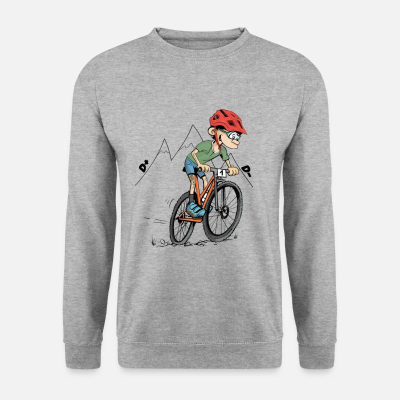 Mountainbike - Unisex Pullover - Weißgrau meliert