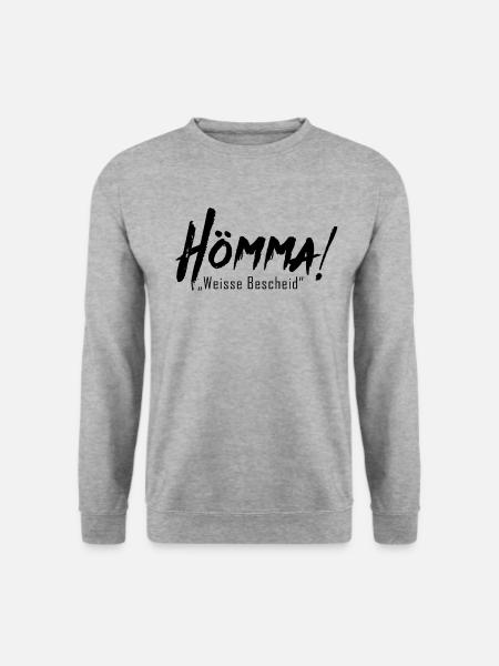 HÖMMA Weisse Bescheid | Ruhrpott Slang Dialekt - Unisex Pullover - Weißgrau meliert