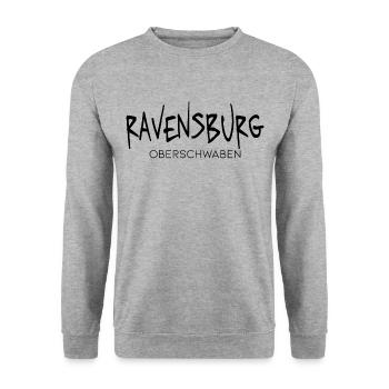 Ravensburg Oberschwaben Heimatstadt Geschenkidee - Unisex Pullover - Weißgrau meliert - Vorne - Alina (178cm) & Michal (187cm)
