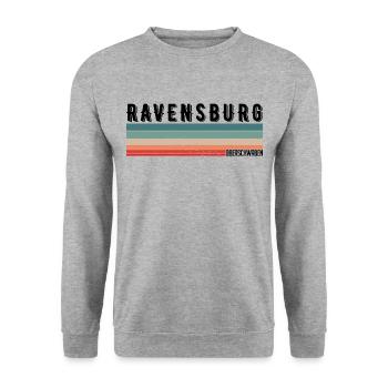 Ravensburg Ravensburger Upper Swabia Retro Vintage - Unisex Sweatshirt - salt & pepper - Front - Alina (178cm) & Michal (187cm)
