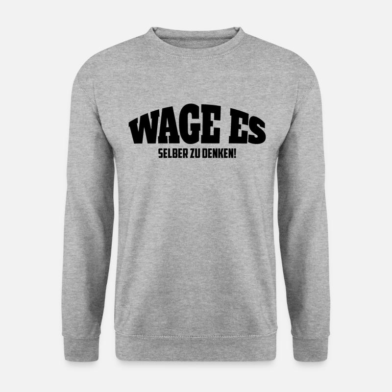 Wage es selber zu denken weiß x2100 - Unisex Pullover - Weißgrau meliert