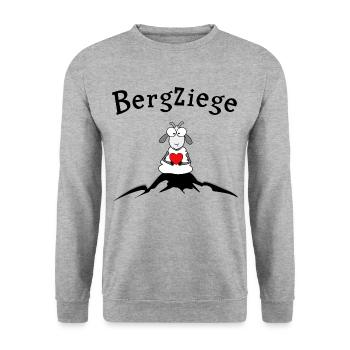 Bergziege - Unisex Pullover - Weißgrau meliert - Vorne - Alina (178cm) & Michal (187cm)