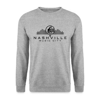 Nashville Tennessee Musicien Music City Cadeau - Sweat-shirt Unisexe - gris chiné - Devant - Alina (178cm) & Michal (187cm)