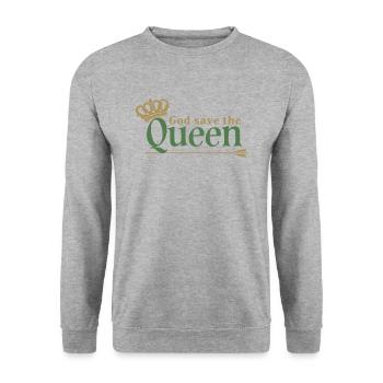 God save the Queen Majesty Queen Elizabeth II - Unisex Sweatshirt - salt & pepper - Front - Alina (178cm) & Michal (187cm)