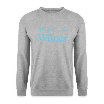 Winter Symbols Ski Sledge and Snowboarder - Unisex Sweatshirt - salt & pepper - Front - Alina (178cm) & Michal (187cm)