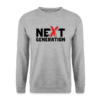 Next Generation X Letters / X Symbol - Unisex Sweatshirt - salt & pepper - Front - Alina (178cm) & Michal (187cm)