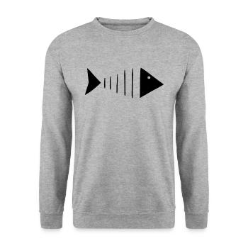 Fish Angler Fischer - Sweat-shirt Unisexe - gris chiné - Devant - Alina (178cm) & Michal (187cm)