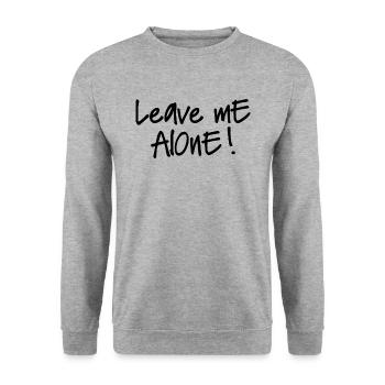 LEAVE ME ALONE - Unisex Pullover - Weißgrau meliert - Vorne - Alina (178cm) & Michal (187cm)