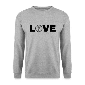 LOVE Infirmière en médecine Infirmière Infirmière - Sweat-shirt Unisexe - gris chiné - Devant - Alina (178cm) & Michal (187cm)