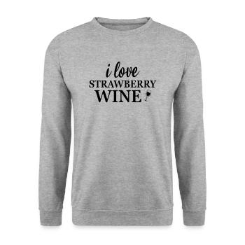 Ich liebe Erdbeerwein - I love Strawberry Wine - Unisex Sweatshirt - salt & pepper - Front - Alina (178cm) & Michal (187cm)