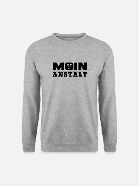 Moin Anstalt Lustiges Geschenk - Unisex Pullover - Weißgrau meliert