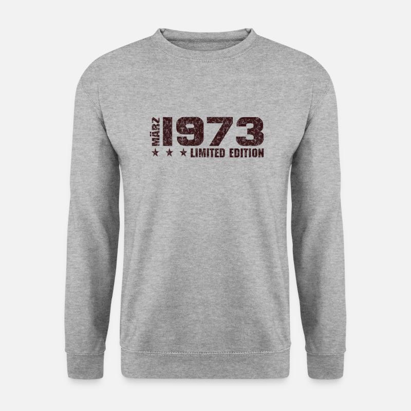 50e anniversaire Mars 1973 Cadeau en édition limitée - Sweat-shirt Unisexe - gris chiné