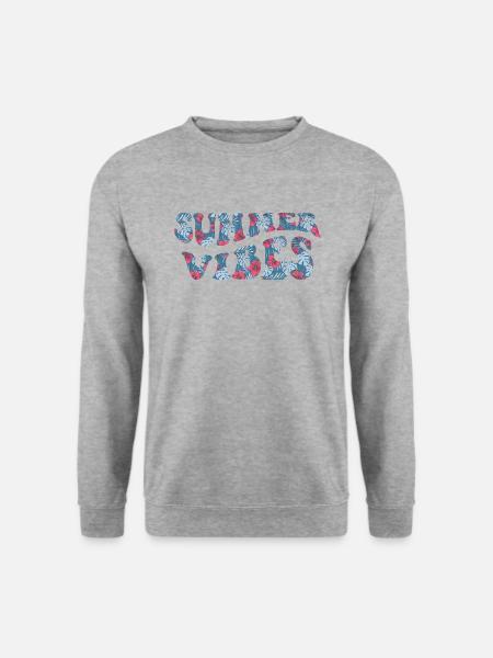 Summer Vibes Sommer Stimmung Urlaub - Unisex Pullover - Weißgrau meliert