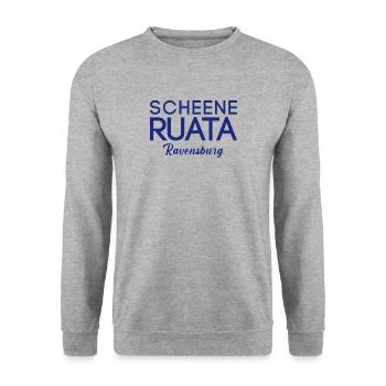 Scheene Ruata Rutenfest Ravensburg - Unisex Pullover - Weißgrau meliert - Vorne - Alina (178cm) & Michal (187cm)
