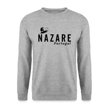 Nazare Surfer Portugal - Sweat-shirt Unisexe - gris chiné - Devant - Alina (178cm) & Michal (187cm)