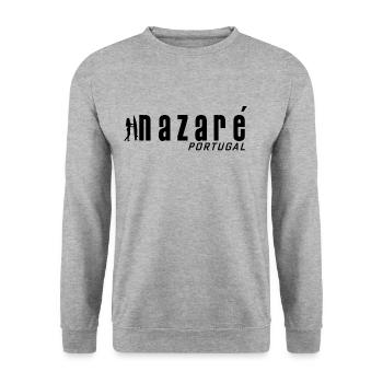 Nazare Surfing Portugal - Sweat-shirt Unisexe - gris chiné - Devant - Alina (178cm) & Michal (187cm)