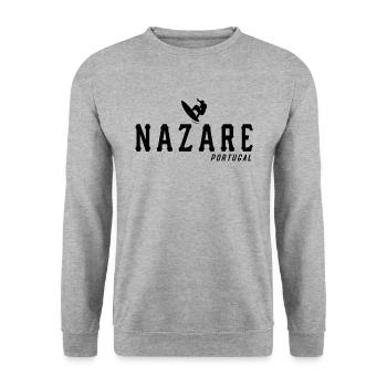 Nazare Surfer Portugal - Unisex Sweatshirt - salt & pepper - Front - Alina (178cm) & Michal (187cm)