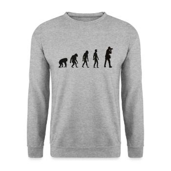 Evolution Photographer Appareil photo - Sweat-shirt Unisexe - gris chiné - Devant - Alina (178cm) & Michal (187cm)