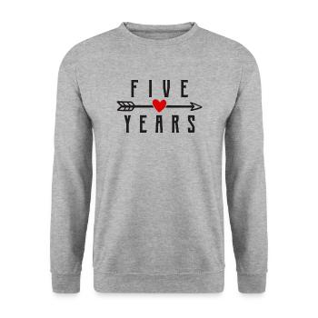 5 ans anniversaire de mariage mariage en bois - Sweat-shirt Unisexe - gris chiné - Devant - Alina (178cm) & Michal (187cm)