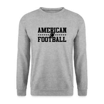 American Football Schriftzug USA Sport - Unisex Pullover - Weißgrau meliert - Vorne - Alina (178cm) & Michal (187cm)