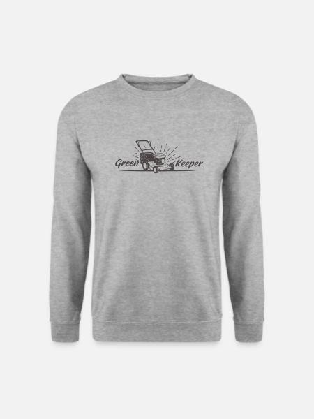 Greenkeeper Rasenmäher Gärtner Garten Geschenkidee - Unisex Pullover - Weißgrau meliert