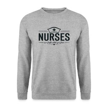 Nurses Nurse Physician Assistant Doctor Medicine - Unisex Sweatshirt - salt & pepper - Front - Alina (178cm) & Michal (187cm)