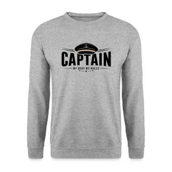 Captain Captain - My Boat My Rules Quote - Unisex Sweatshirt - salt & pepper - Front - Alina (178cm) & Michal (187cm)