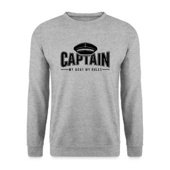 Captain Captain - My Boat My Rules Quote - Unisex Sweatshirt - salt & pepper - Front - Alina (178cm) & Michal (187cm)
