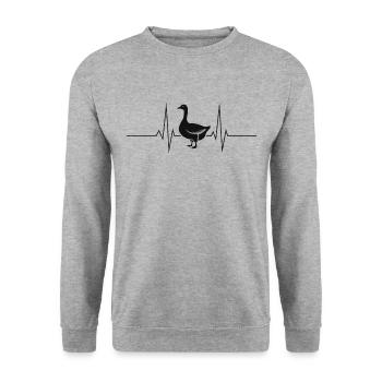 Fréquence cardiaque des oies d’oie - Sweat-shirt Unisexe - gris chiné - Devant - Alina (178cm) & Michal (187cm)