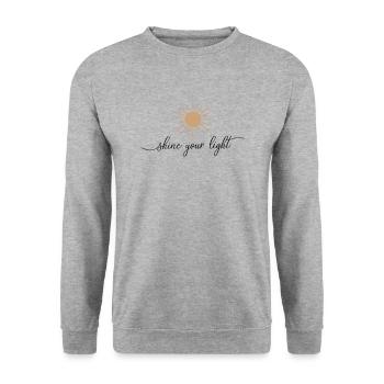 Shine Your Light Inspiration Motivation - Unisex Sweatshirt - salt & pepper - Front - Alina (178cm) & Michal (187cm)