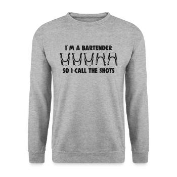 Barman Barman Dicton décontracté - Sweat-shirt Unisexe - gris chiné - Devant - Alina (178cm) & Michal (187cm)
