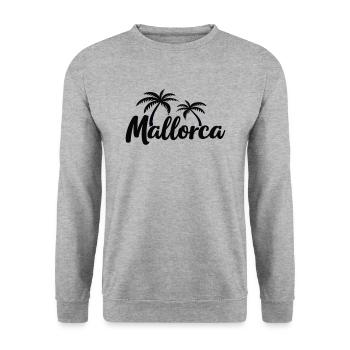 Mallorca Insel-Feeling – Urlaub Palmen Strand - Unisex Pullover - Weißgrau meliert - Vorne - Alina (178cm) & Michal (187cm)