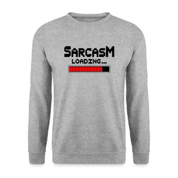 Sarcasm Loading Humor - Unisex Pullover - Weißgrau meliert - Vorne - Alina (178cm) & Michal (187cm)